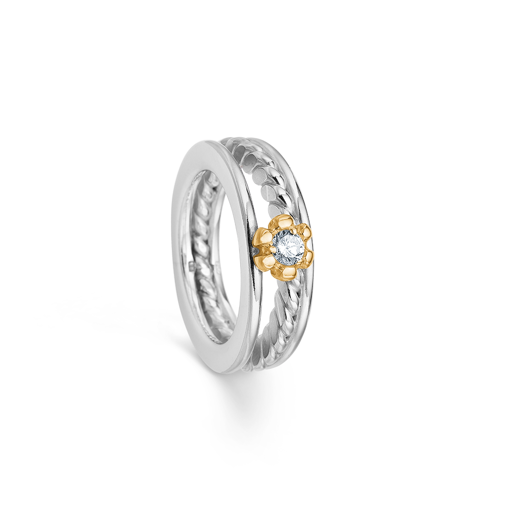 Blomst Sterling Sølv Ring RS117738Z fra Randers Sølv