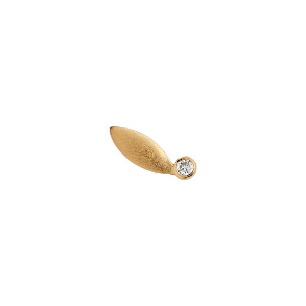 Big Dot Leaf Ørestik i Forgyldt Sølv med Peridot