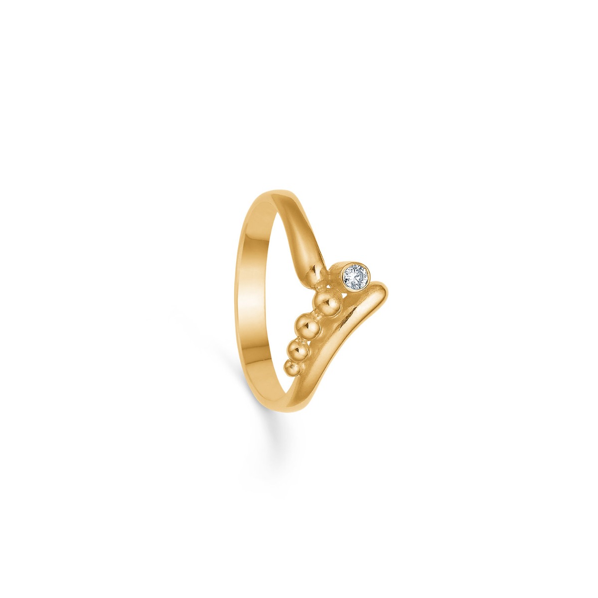 8 Karat Guld Ring med 0,05 Carat Brillant fra Randers Sølv
