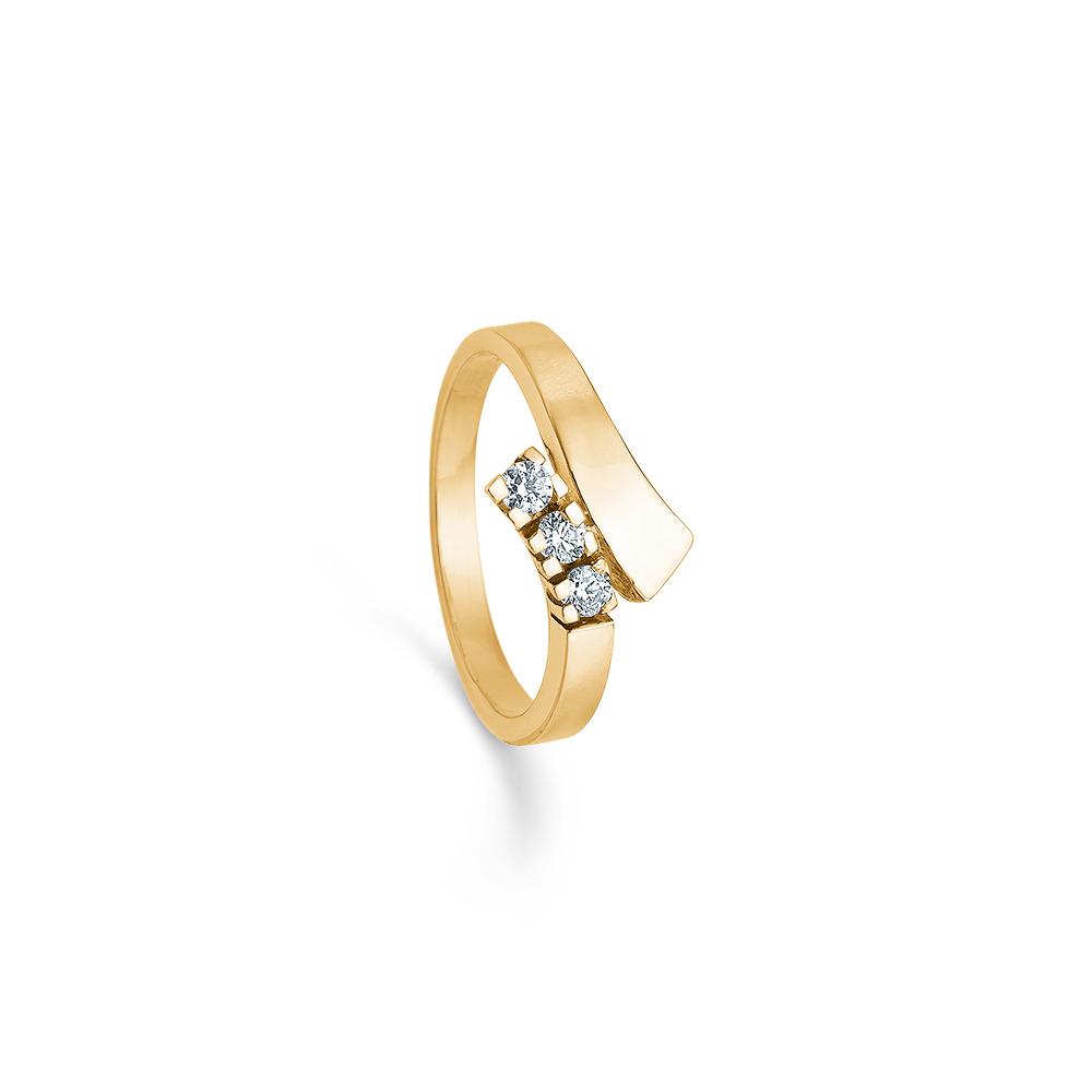 8 Karat Guld Ring med 0,09 Carat Diamanter - Randers Sølv
