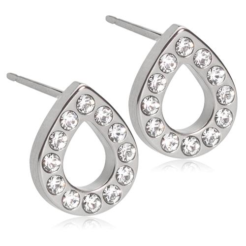Brilliance Drop Hollow Krystal Titanium Øreringe med Sten
