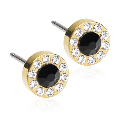Brilliance Halo titanium øreringe med krystalsten