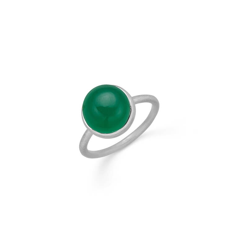 Celia Ring i Sterling Sølv med Grøn Onyx - Frk. Lisberg