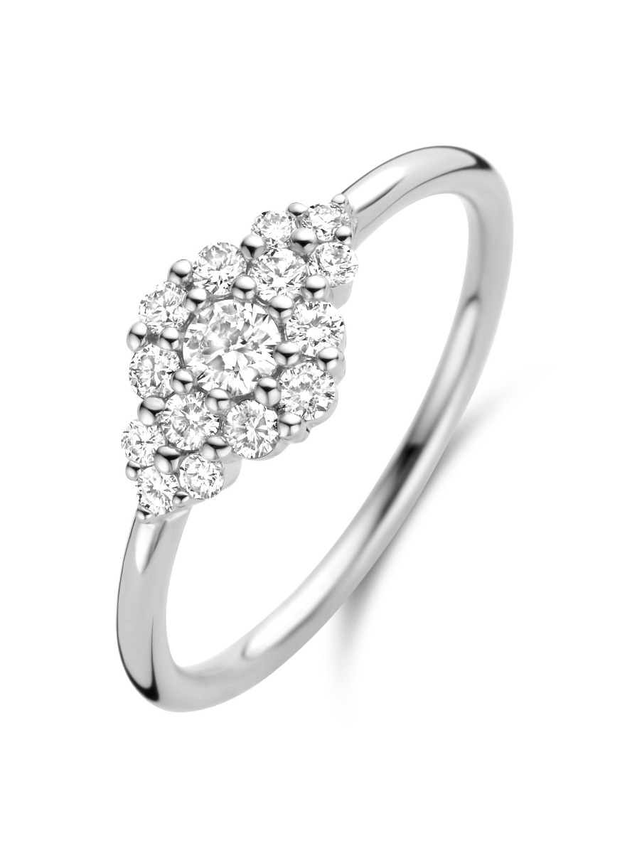 Ascot 14 Karat Hvidguld Ring med 0,15 Carat Diamanter