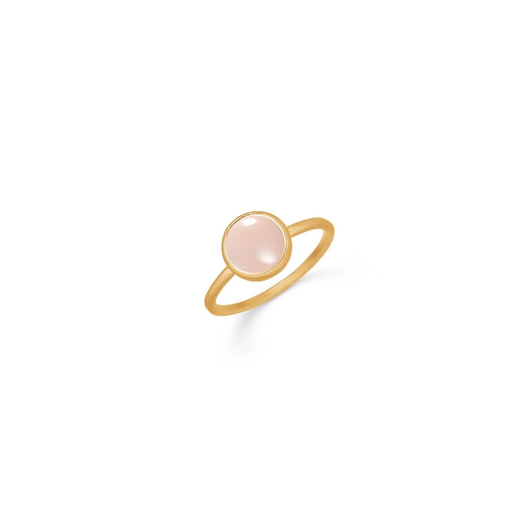 Celia Rosaforgyldt Sølv Ring med Rosa Kalcedon - Tilbud!