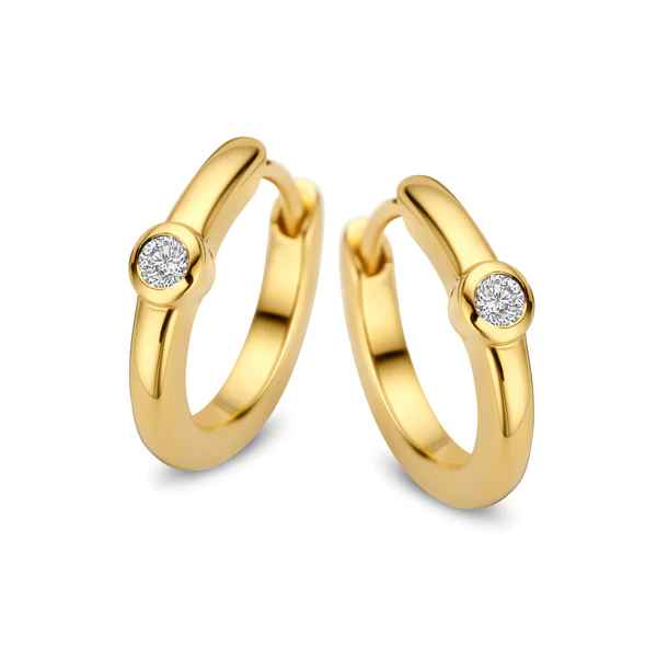 Alina 14 Karat Guldøreringe med 0,08 Carat Brillanter