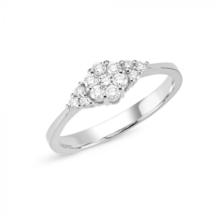 Lilja 14 Karat Hvidguld Ring med 0,30 Carat Diamanter