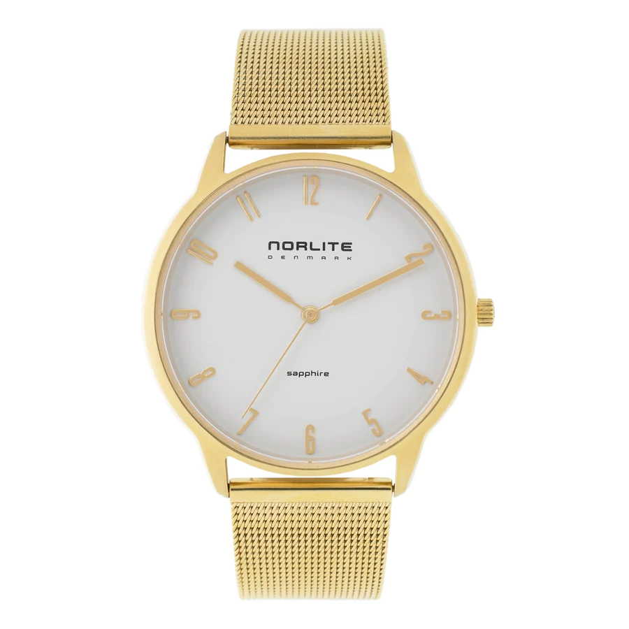 Nordic Men Mesh 1501 - Elegant ur med guldfarvet rem
