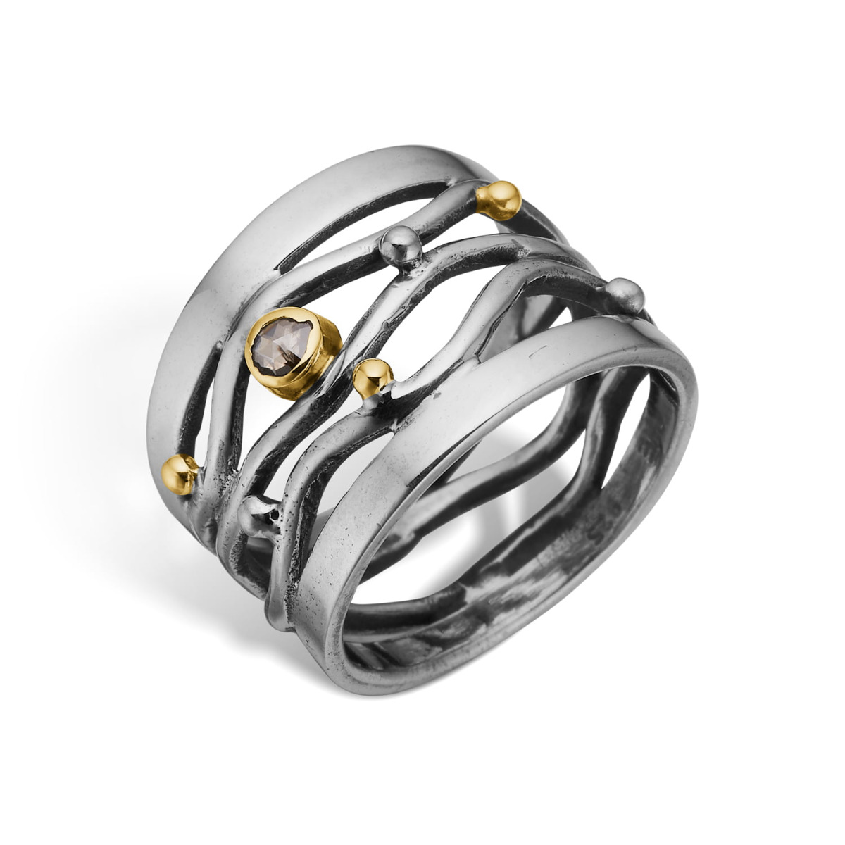 Benedict Sterling Sølv Ring Fra   Med Diamant 0,10 Carat fra By Birdie