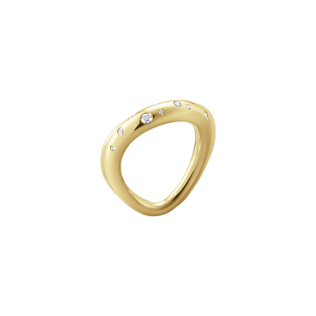 Offspring Str. 54   55 18 Karat Guld Ring Fra   Med Brillanter 0,14 Carat Tw Vs fra Georg Jensen