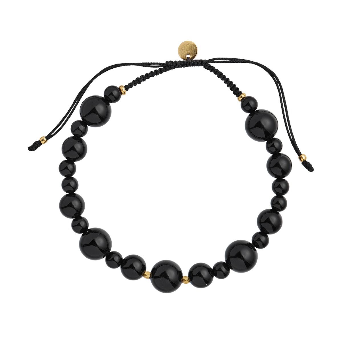 Cherrie Bon Bon Forgyldt Sølv Armbånd Fra   Med Sort Onyx fra Stine A