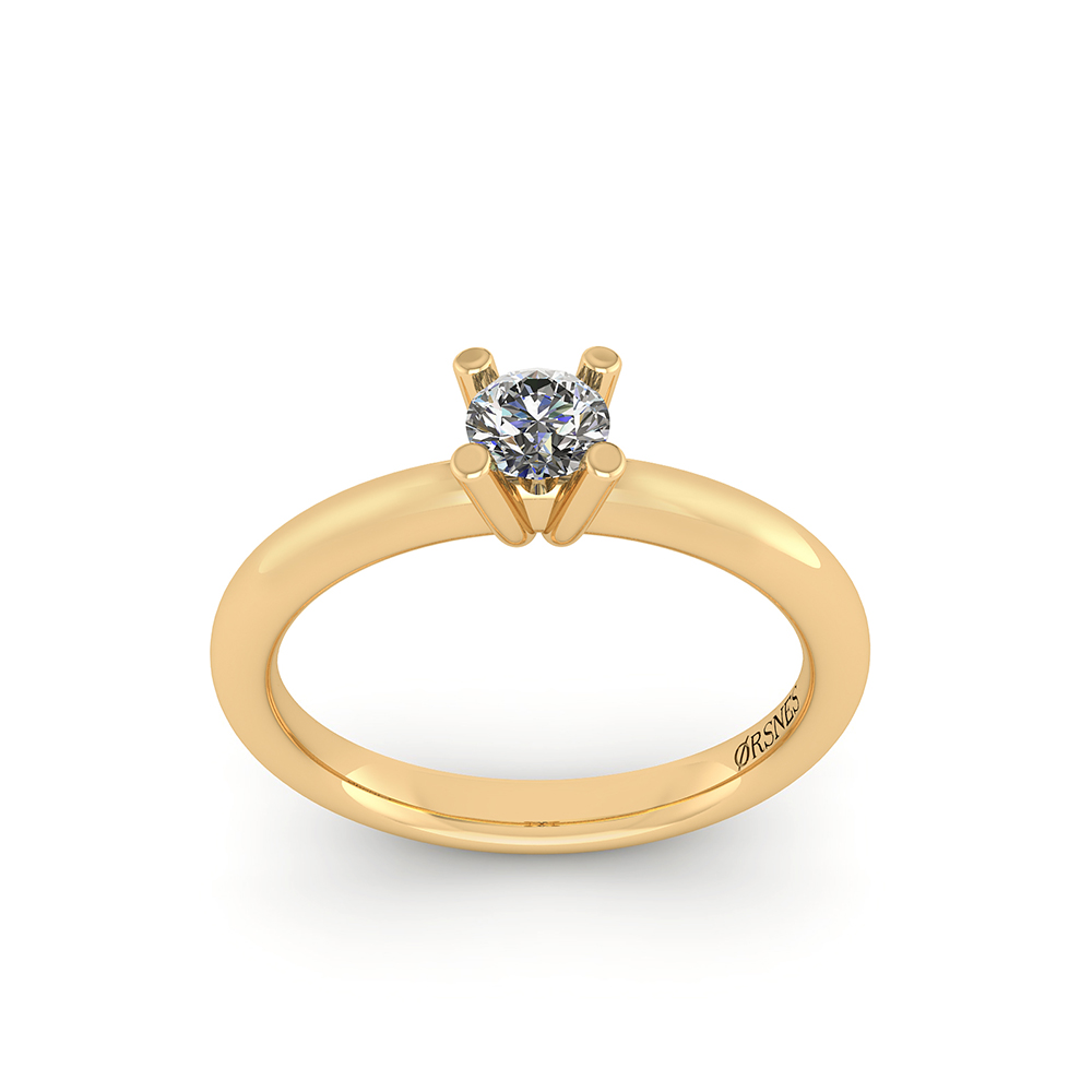 14 Karat Guld Ring Med Diamant 0,10 Carat W Vvs fra Henrik ørsnes Design